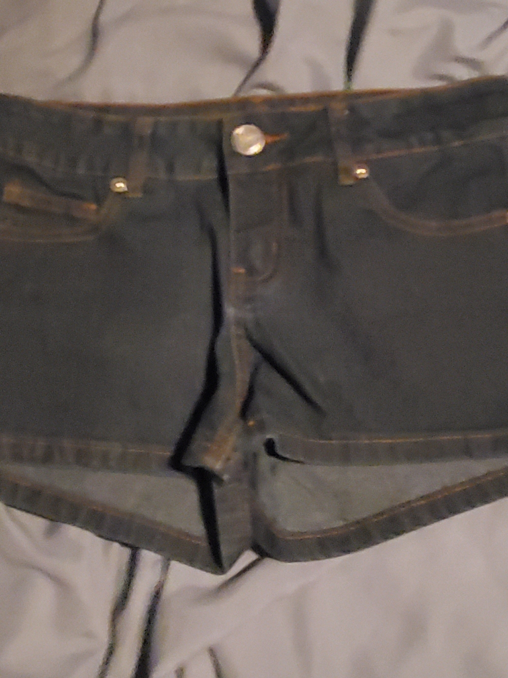 Wax Jean Dark Blue Denim Short Shorts
